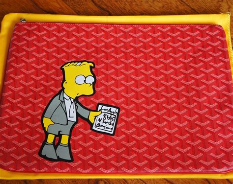 simpsons bart simpson goyard monogram inspired pouch laptop 